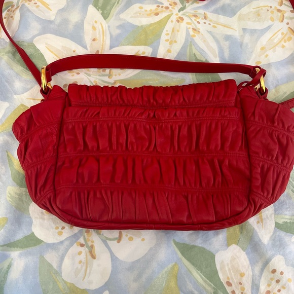Prada Patina Dressy gaufre Red Leather Bag (rosso) - Picture 6 of 12